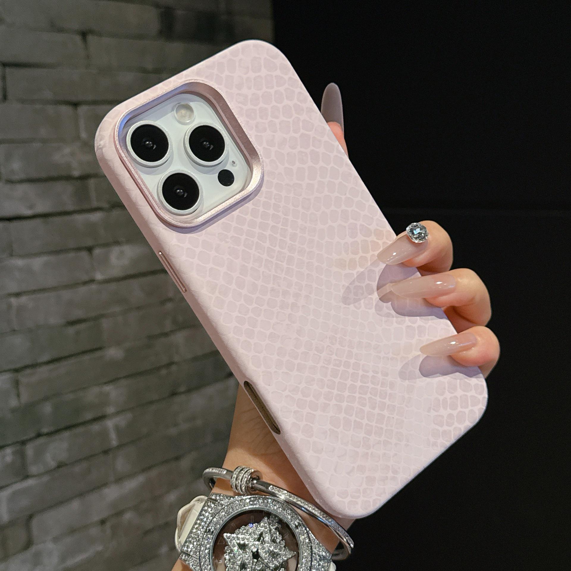 Snake Print Velvet iPhone 16/15 Pro Max Anti-Drop Full Coverage Case iPhone 16 Pro Max