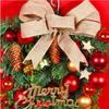 Bowknot Christmas Wreath with Decoration Ball Christmas Upside Down Tree Pendant Creative   Store