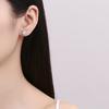 Square Zircon Stud Earrings Women Minimalist Geometric Ear Bone Piercing Jewelry Sterling