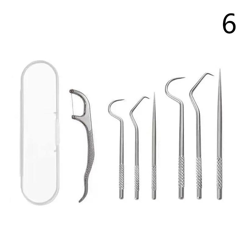 1pc Stainless Steel Toothpicks Pocket Set Portable Floss Pick Reusable Metal Toothpicks Tooth CleaningTool Kit With Storage Tube