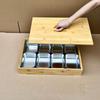 Bamboo Wood 9-Compartment Serving Tray
