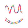 5/6Pcs Bird Cage Toys For Parrots Chewable Hanging Wooden Beads Ball Bell Toys