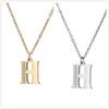 My Shape A-Z Letters Necklaces Girls Initials Alphabet Gold Color Chains Stainless Steel Rhinestone Name Pendant Choker Jewelry