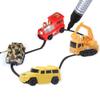 Fun Pen Inductive Car Truck Follow Any Drawn Black Line Mini Toy Engineering Vehicles Educational