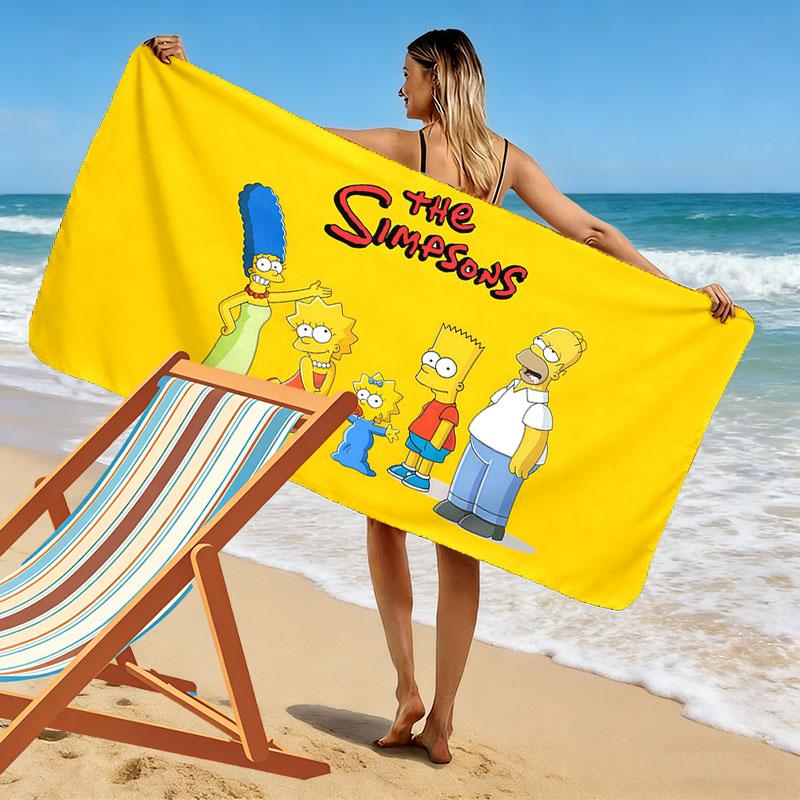 The Simpsons Poster Print Beach Towel, Large Soft Quick Dry Towel for Beach Camping Swimming