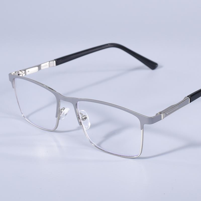 Anti Blue Light Men's Reading Presbyopia Glasses Metal Material Full Glasses Frame Business Eyeglasses For Men's Square Double Color Reading