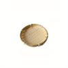 1Pc Mini Handmade Bamboo Round Dustpan Small Dessert Tray Candy Snacks Melon Seed Tray for Outdoor Patio Garden Picnic Home Kitchen Restaurant