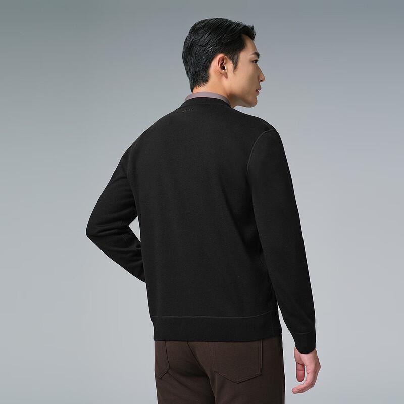 LILANZ Men's Cashmere Blend Fleece-Lined Round Neck Sweater