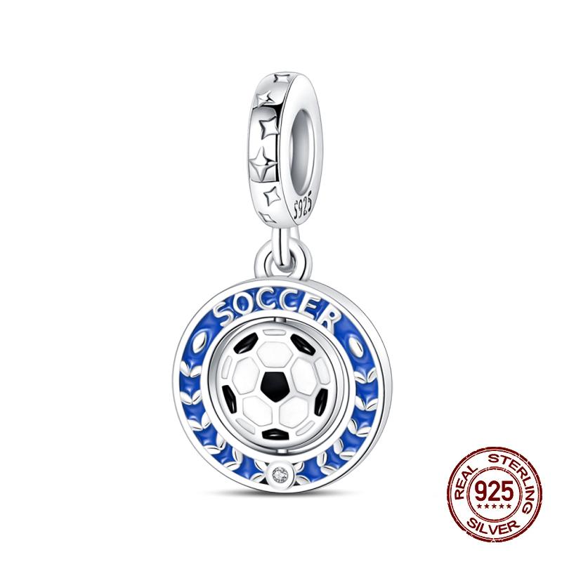 Sports Series Charm Jewelry Football Beads 100% Copper Pendant Fit 3Mmoriginal Bracelets Diy Souvenir Gift