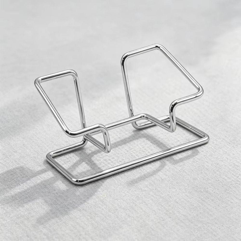 Iron Business Card Holder Tabletop Metal Name Card Rack Portable Card Organizer  Hotel Reception