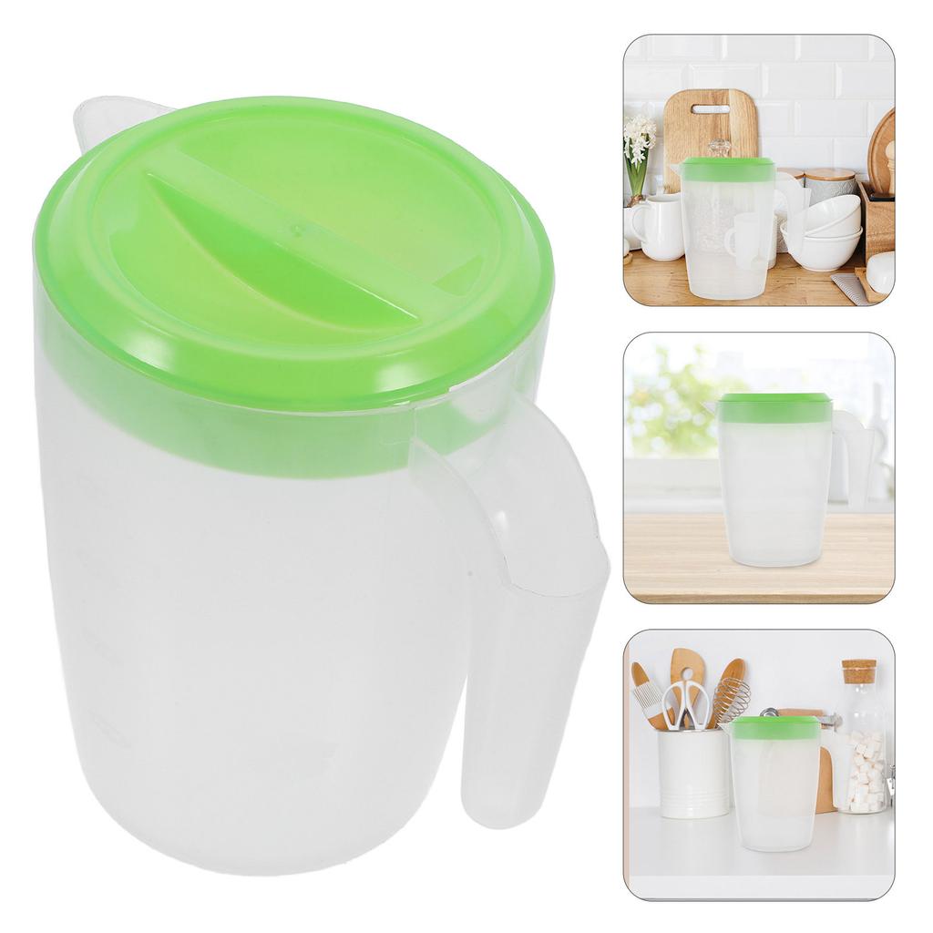 Plastic Beverage Pitcher with Lid Large Capacity for Cold Water Juice Ice Tea Milk Beer Home Party Picnic Bbq Portable Fridge