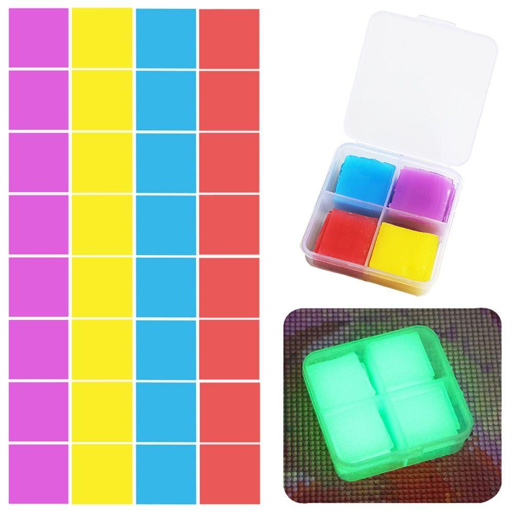 48/32PCS Silicone Luminous Painting Clay Wax Storage Container Box Cross Stitch Diamond Painting Glue Wax Embroidery Mud DIY