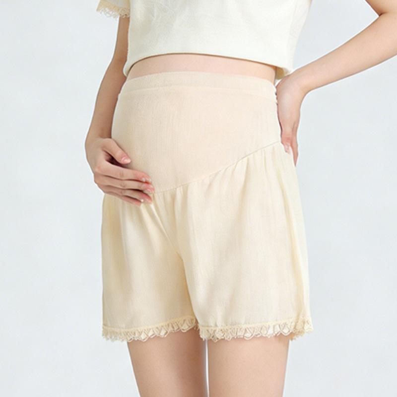 Adjustable Large Size Maternity Anti-Exposure Shorts for Summer XL абрикосовый