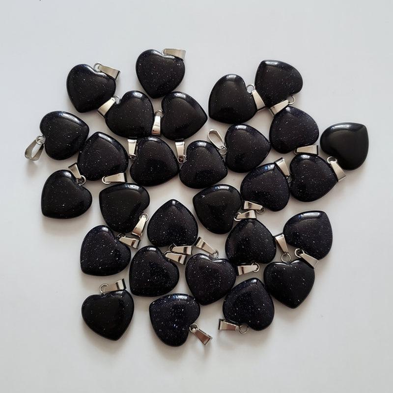 Natural Stone Heart-shaped Pendant Necklace DIY