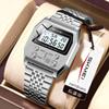 Electronic Watch Small Square Fashionable Multi-functional Men's Watch Steel Belt Waterproof Sports Electronic Watch