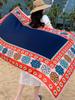 New Summer Elegant Women Silk Scarf Beach Long Wrap Shawl Vintage Red Print Sunscreen Bandana Hijab Mujer Bohemian Scarve Pareo