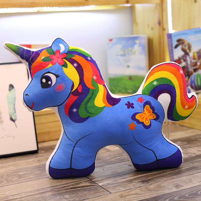 

50cm Unicorn Themed Throw Pillow Rainbow Horse Soft Plush Toys Sofa Cushion Unicorn Birthday Gifts For Friends