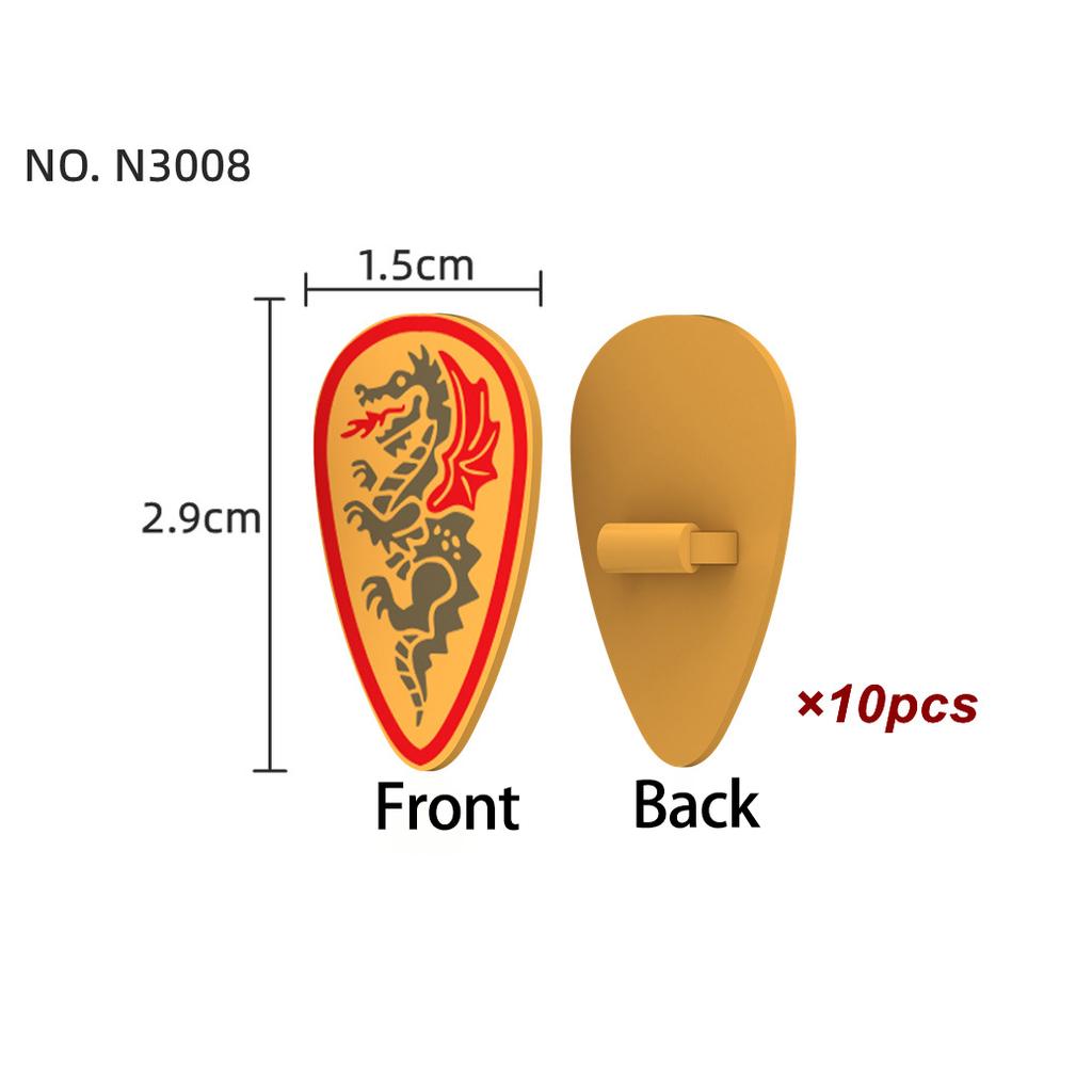 Mittelalterliche Militärburg Ritter Rüstung Bausteine Schulterpanzer Rüstungszubehör Roter Löwe Schwarzer Adler Waffensteine Spielzeug
