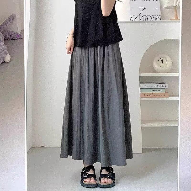 

Women s Latest Summer Pleated Design High-waisted A-line Umbrella Skirt To Make Them Look Slim and Small Half-body Midi Sk Practical Use S