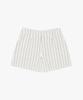 Plack Woman Striped Tuck Detail Shorts White