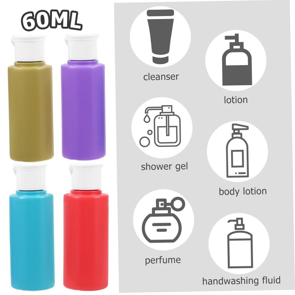 4 Stück 60ml Reiseflaschen Auslaufsicher Reiseutensilien Nachfüllbar für Shampoo Conditioner Lotion Tragbare Quetschflaschen 60ml*4