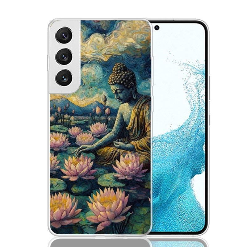 Buddhist Fire Lotus Phone Case For Samsung Galaxy S26 Ultra S23 S24 S25 Edge S20 FE S21 S22 Plus Soft Print Shell Cover Fundas G