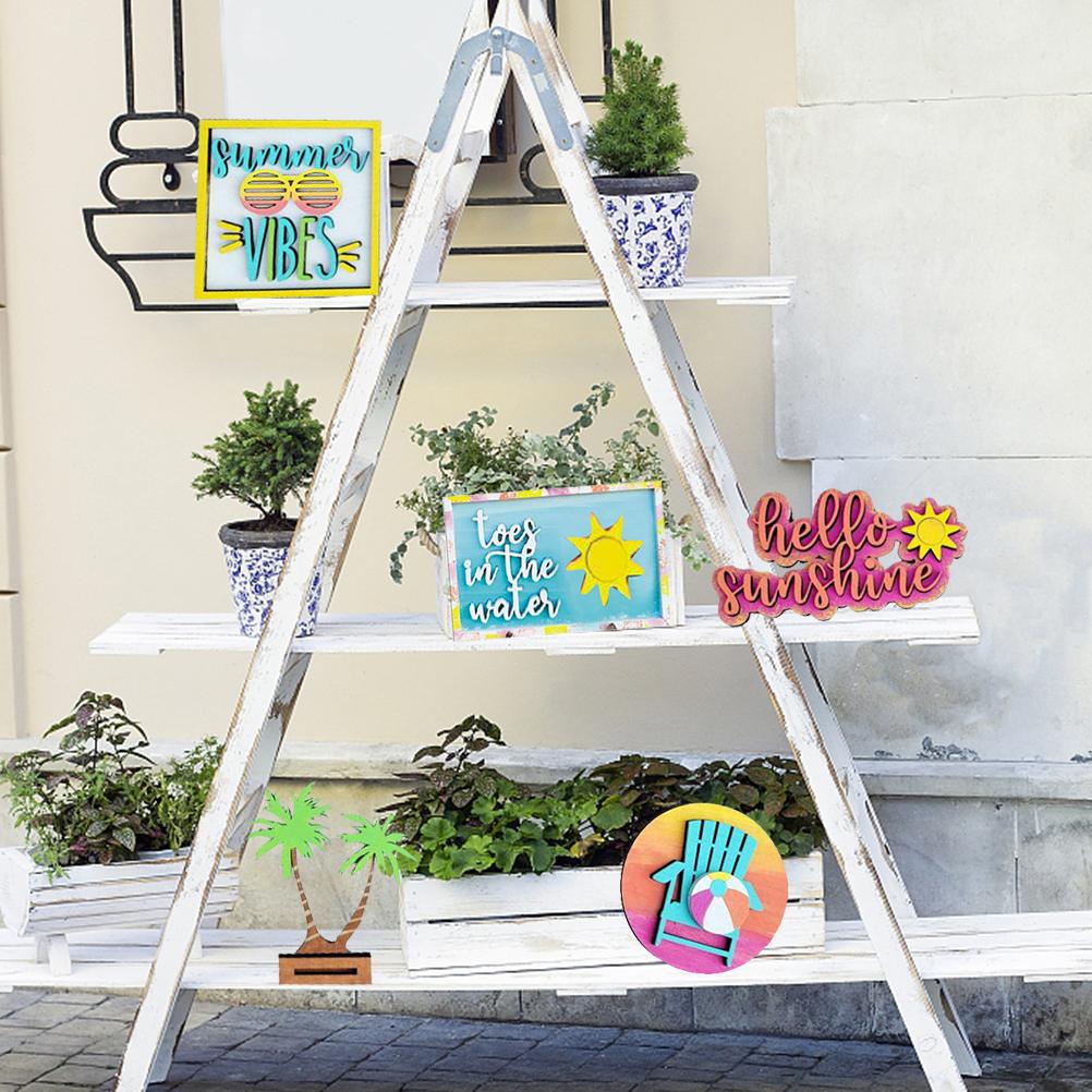 Drewniany Stojak na Patera Piętrowa Drewniana Patera Piętrowa Dekoracyjny Uchwyt Lato Plaża Rustykalny Dekoracyjny Drewniany Stojak Piętrowy Kuchnia