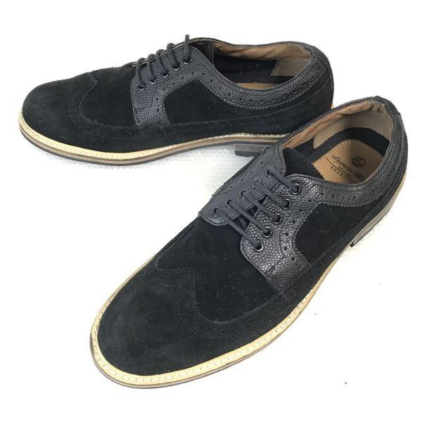 

SPENCER HART SAVILE ROW/Suede Leather Wingtip Shoes/43/27.0-27.5/Black/Dress(USED)