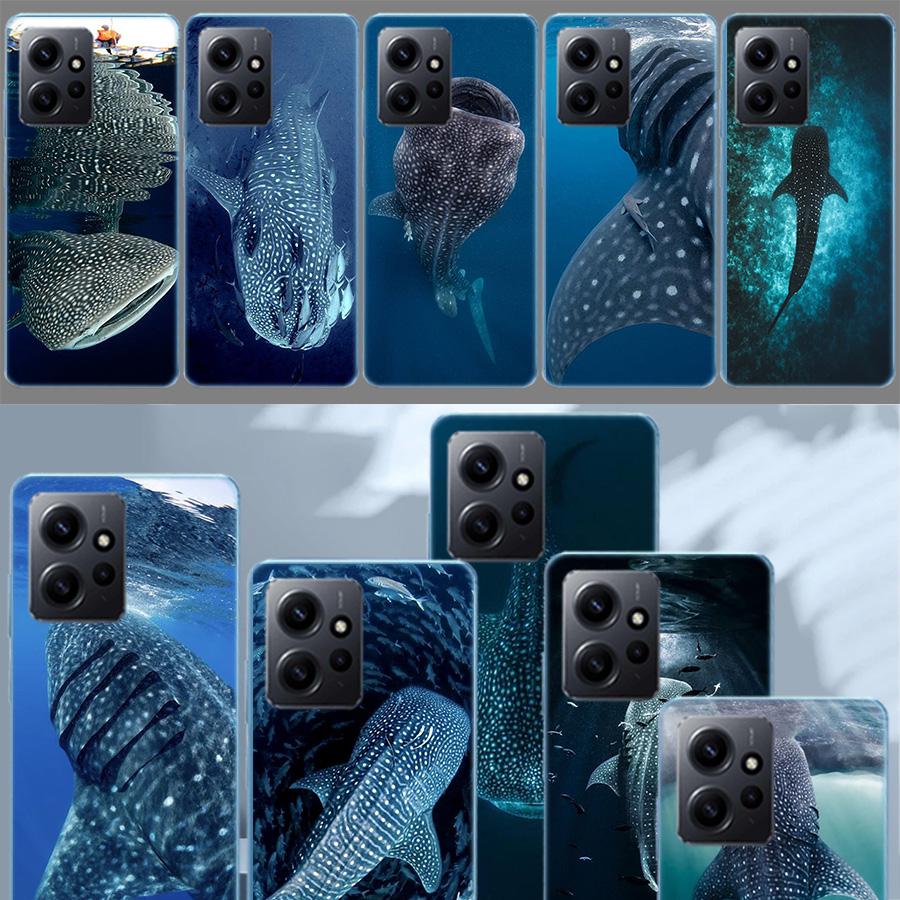 Ocean Whale Shark Swimming Phone Case For Redmi Note 14 15 Pro 5G 13 12 Pro Plus 11 11T 11E 11S 10 Pro 10S 9 9S Cover Cell Clear