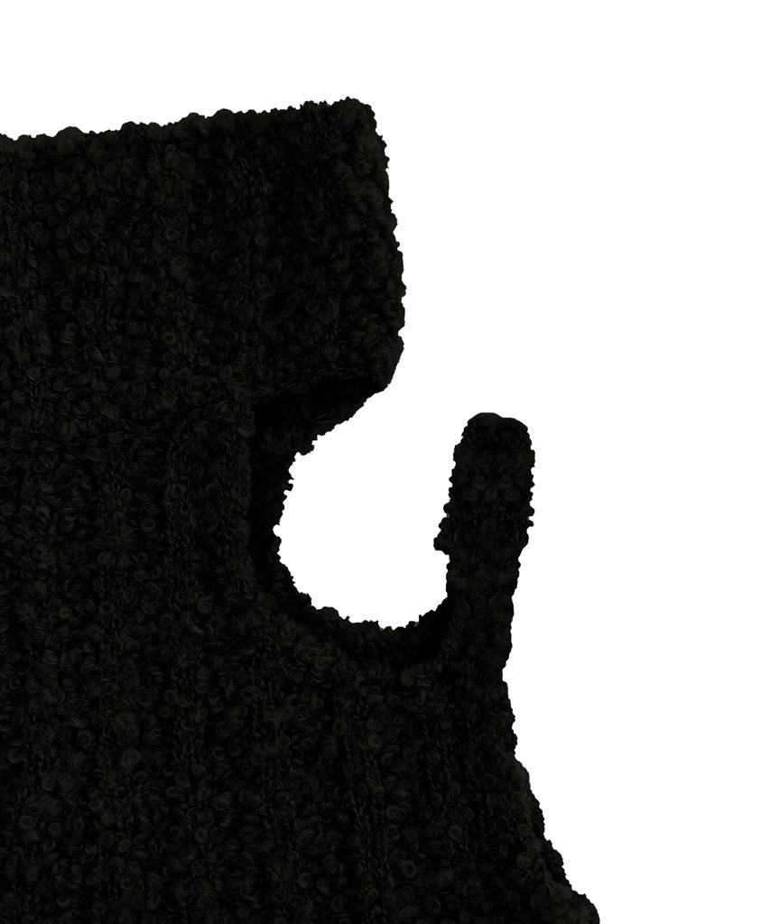 Teulimingbeodeu Shoulder Cutouts Knit Set-Up Bolero&Sleeveless [ Black ]