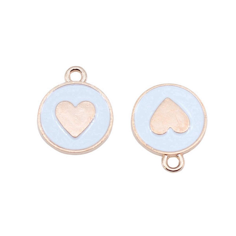Love Heart Enamel Charms Multi Color Pendants For Romantic Jewelry Component
