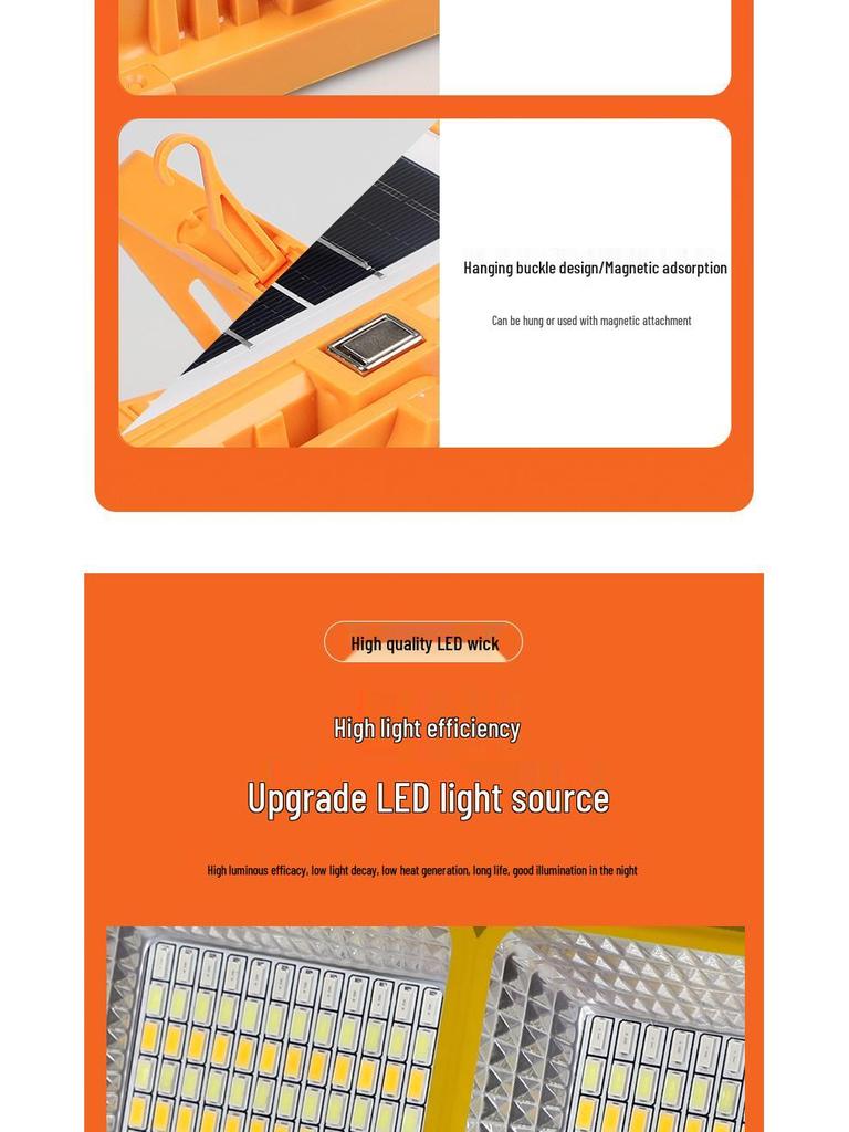 Multifunctional Solar-Powered Outdoor Floodlight and Emergency Charger