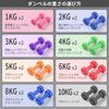 MOJEER Dumbbells of Colors to Choose Strength Iron Soft Coating HB 2kg x [Set 2 1kg, 2kg, 3kg, 4kg, 5kg, 6kg, 8kg, 10kg] [8 From] [Eco-Friendly