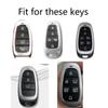 Carbon Fiber Abs +Silicone Car Key Fob Case Cover For Hyundai Solaris Sonata Hybrid Nexo Nx4 New Grand Santa Fe Tucson