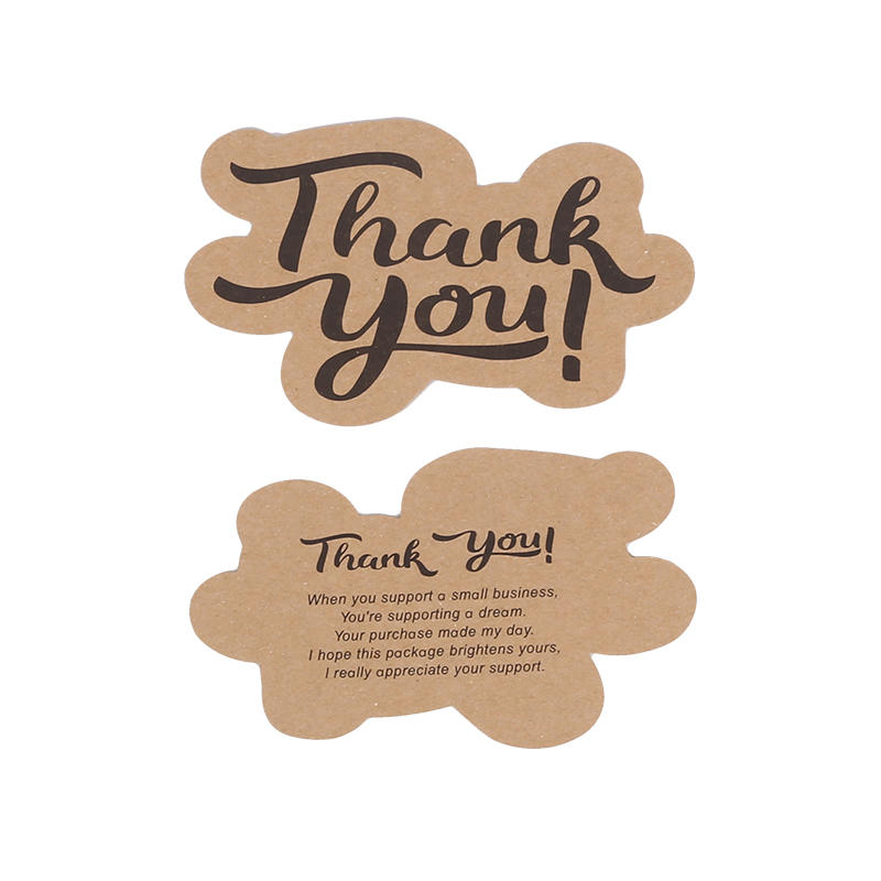 50-Pack Unique Minimalist Thank You Cards with Envelopes Creative Small Irregularly Shaped Cards for Clients Customers Employees