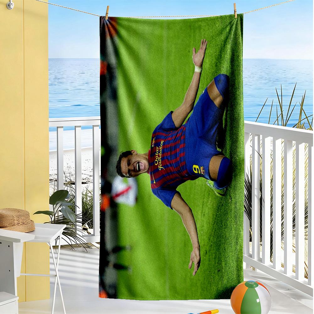 Football Players Beach Towel Super Soft & Absorbent Comfortable Lightweight Suitable for Swimming, Gym, Camping, Yoga Vacation