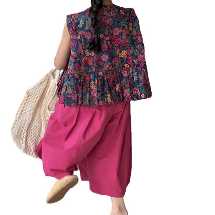 Women's Clothing Fashionable Set, Western-style Children's Summer Outfit, Little Girl's Summer Sleeveless Two-piece Set
