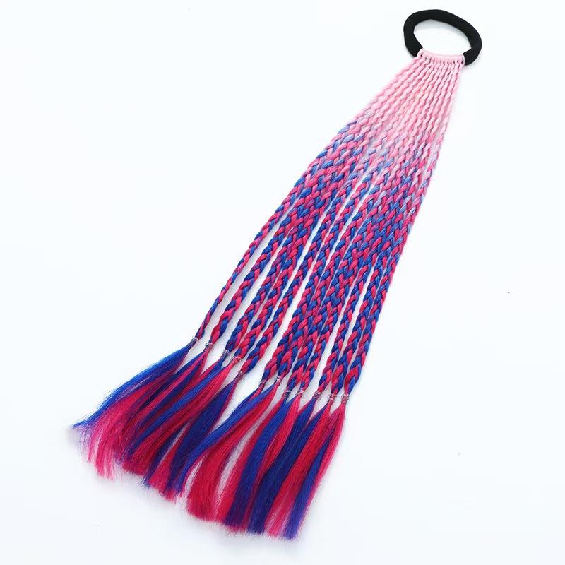 

1 шт., новые грязные косы для девочек, красочные парики с завязками, хвост, детские аксессуары для волос, повязки на голову, резинки, головные уборы принцессы 1psc