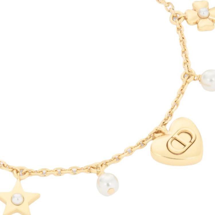 Dior Exquisite And Modern Resin Pearl Bracelet Unisex Bracelet Gold B3045WOMRS_D301