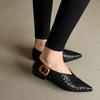 Fashion 2025 New Fashion Single Shoes Ballet Shoes Women's Retro Leopard Print Genuine Leather Pointed Toe Pumps Lady Shoes for Women