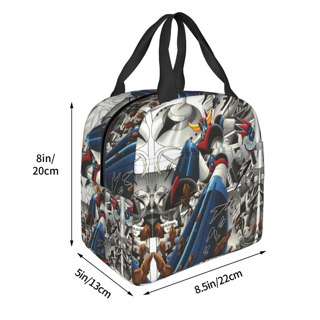 Custom Robo Grendizers Insulated Lunch Tote Bag for Women Men Anime Portable Thermal Cooler Bento Box School