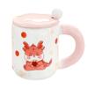 Couple Mug with Lid Spoon Water Cup Gift Souvenir Open Cute Cup for Girls High Value Ceramic Cup