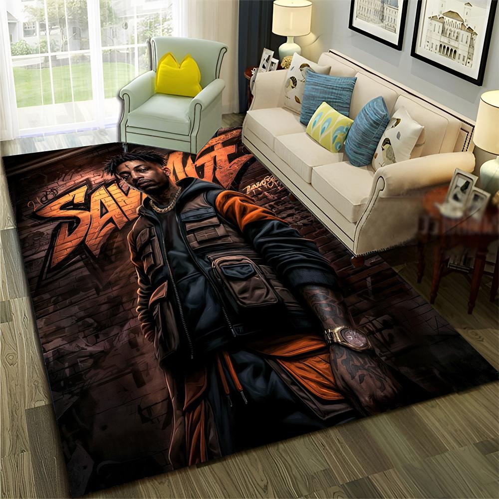 

3D Top Rapper Legend Star Art Cartoon Hip Hop Rug for Bedroom Living Room Sofa Home Doormat Decor,large Play Non-slip Floor Mat 40x60cm( 15x23in )