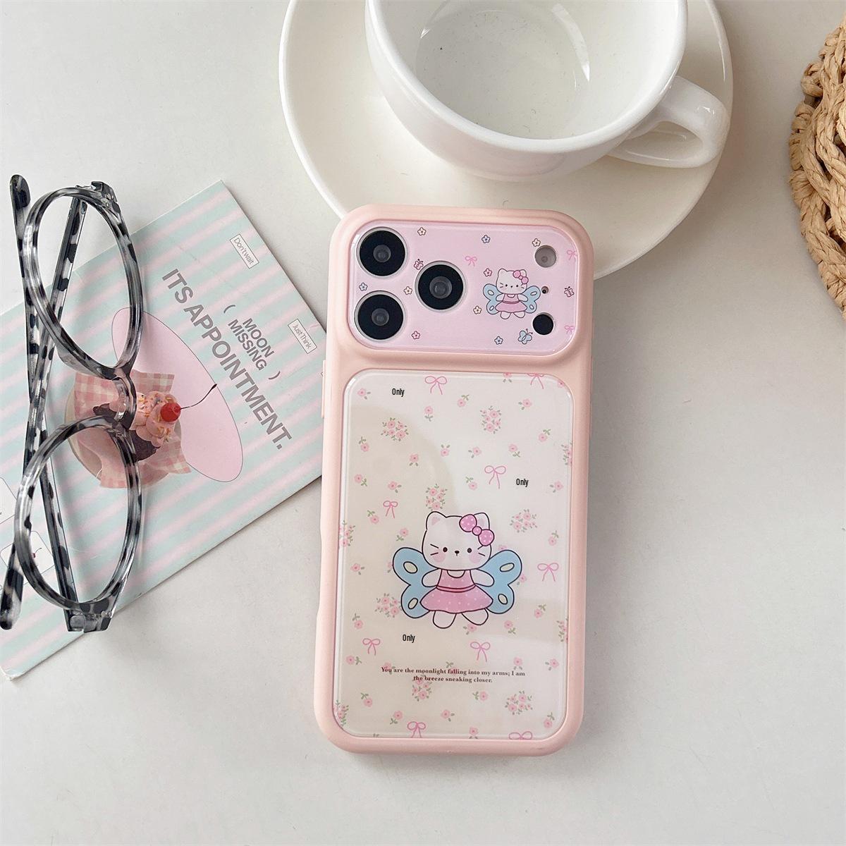 

Floral Cartoon Cat iPhone 15/16 Pro Max Anti-Fall Case 16 Pro