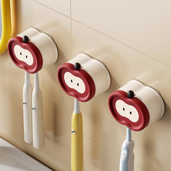 Adhesive Toothbrush Holder Wall Mounted Organizer Holds 2 Toothbrushes Fruit Design Toothbrush Hanger Keeps Toothbrush Dry Fresh for