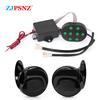 12V 8 Tones Musical Air Horn Electric Snail Horn For Vehicles Motorcycles Car With 8 Sounds Control Box Button Universal