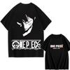 2026 Summer New 100purecotton One Piece Luffy Image Anime Character Pattern Loose Leisure Short Sleeve Tshirt Round Neck Shirt