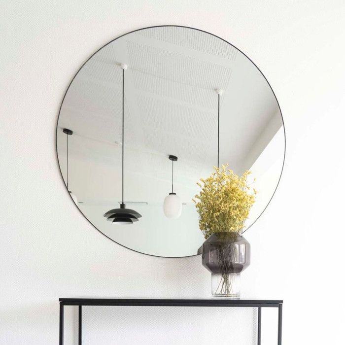 Madrid Miroir Ø80 cm, noir.