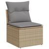 VidaXL Chaise de Jardin sans Accoudoirs avec Coussins, Siège avec Housse, Meuble de Terrasse Patio Balcon Extérieur, Beige 366100