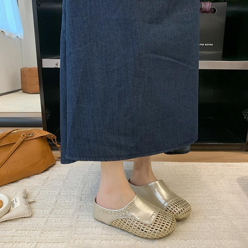 Flats Women Mules Shoes Slingback Casual Slippers Cozy Walking Dress 2025 New Woman Sandals Summer